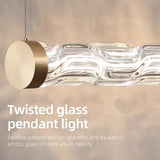 Modern Glass Linear Pendant Light for Kitchen Island and Dining Room - Hans Lumiere