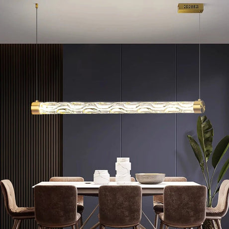 Modern Glass Linear Pendant Light for Kitchen Island and Dining Room - Hans Lumiere
