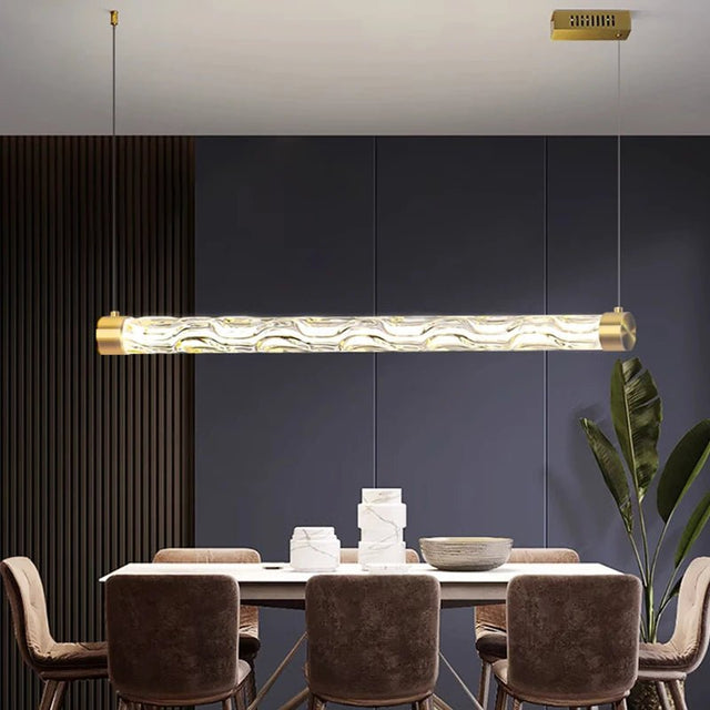 Modern Glass Linear Pendant Light for Kitchen Island and Dining Room - Hans Lumiere