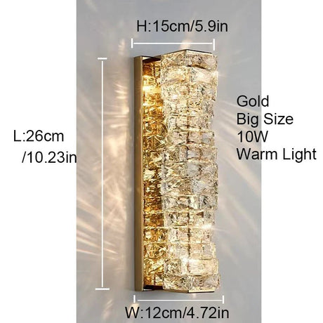 Modern Gold Chrome Luxury Crystal LED Wall Light - Hans Lumiere