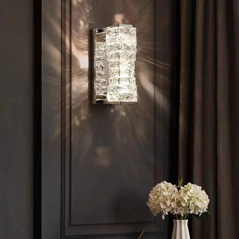 Modern Gold Chrome Luxury Crystal LED Wall Light - Hans Lumiere