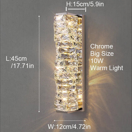Modern Gold Chrome Luxury Crystal LED Wall Light - Hans Lumiere