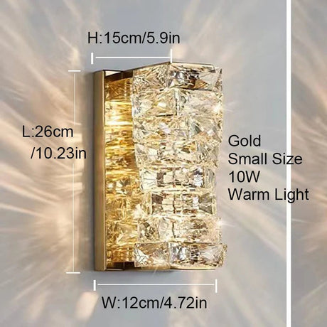 Modern Gold Chrome Luxury Crystal LED Wall Light - Hans Lumiere
