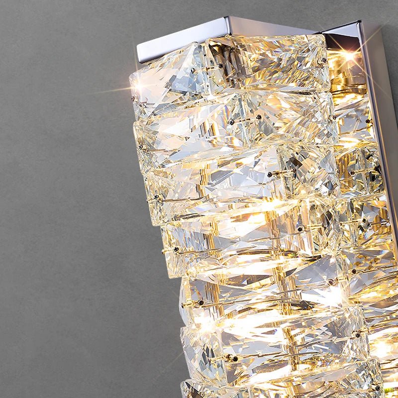 Modern Gold Chrome Luxury Crystal LED Wall Light - Hans Lumiere