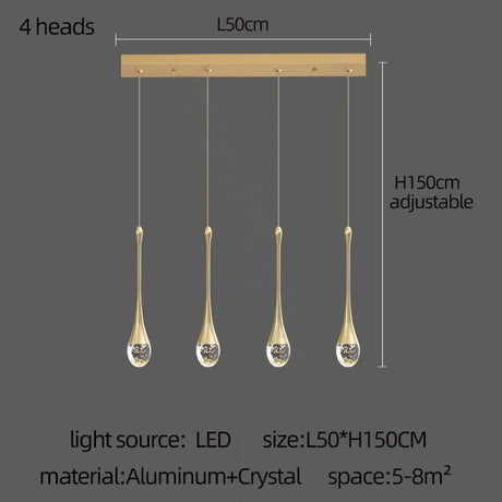 Modern Golden Crystal LED Chandelier - Hans Lumiere