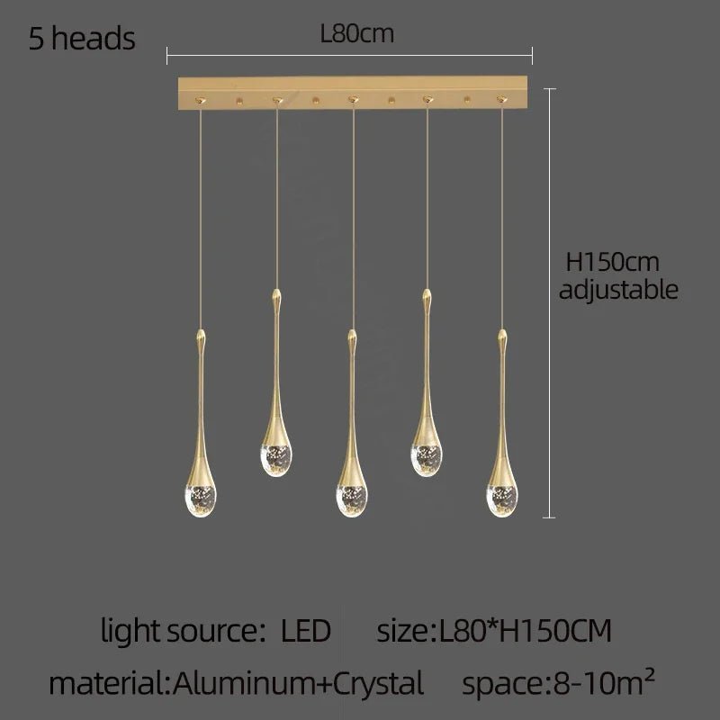 Modern Golden Crystal LED Chandelier - Hans Lumiere