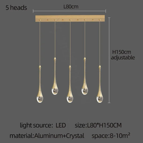 Modern Golden Crystal LED Chandelier - Hans Lumiere