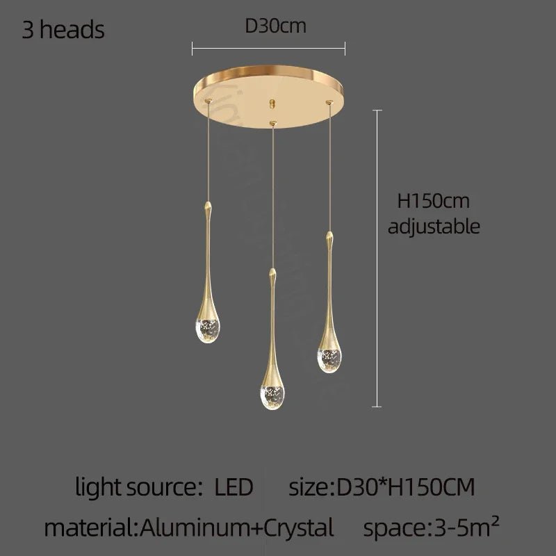 Modern Golden Crystal LED Chandelier - Hans Lumiere