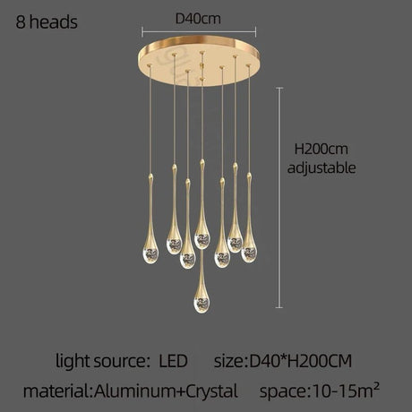 Modern Golden Crystal LED Chandelier - Hans Lumiere
