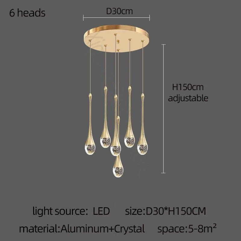 Modern Golden Crystal LED Chandelier - Hans Lumiere