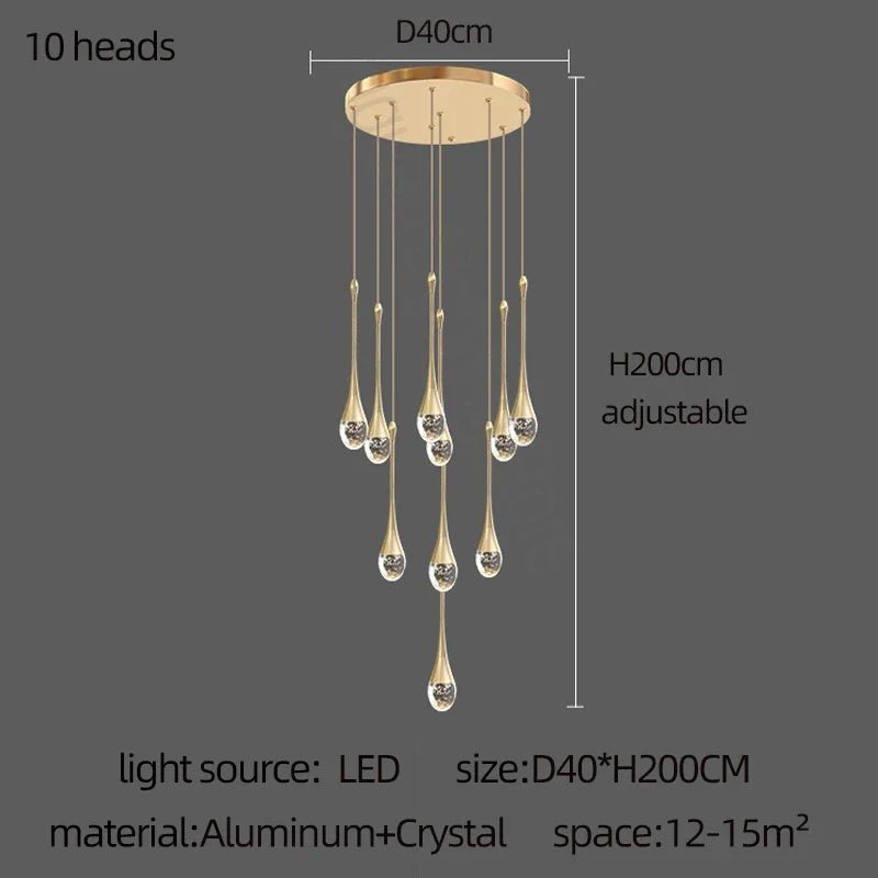 Modern Golden Crystal LED Chandelier - Hans Lumiere