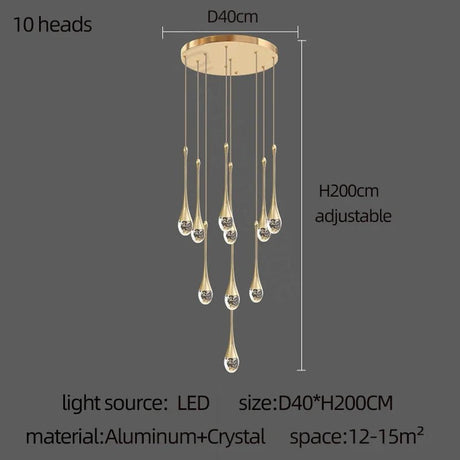 Modern Golden Crystal LED Chandelier - Hans Lumiere
