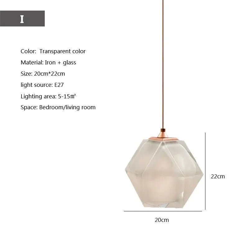 Modern Hanging Loft Glass Luster LED Pendant Light - Hans Lumiere