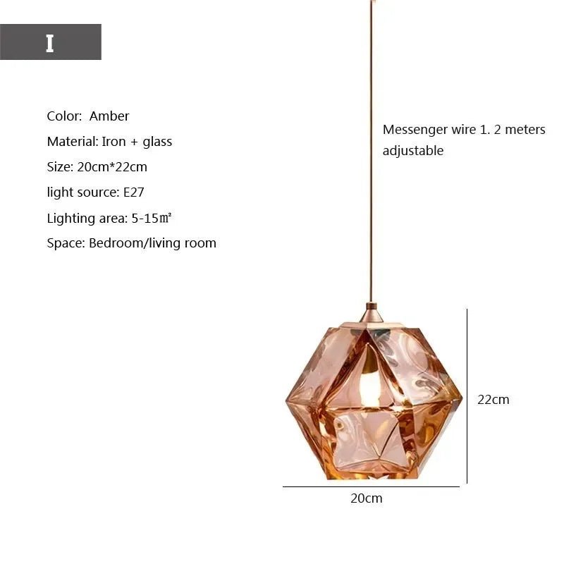 Modern Hanging Loft Glass Luster LED Pendant Light - Hans Lumiere