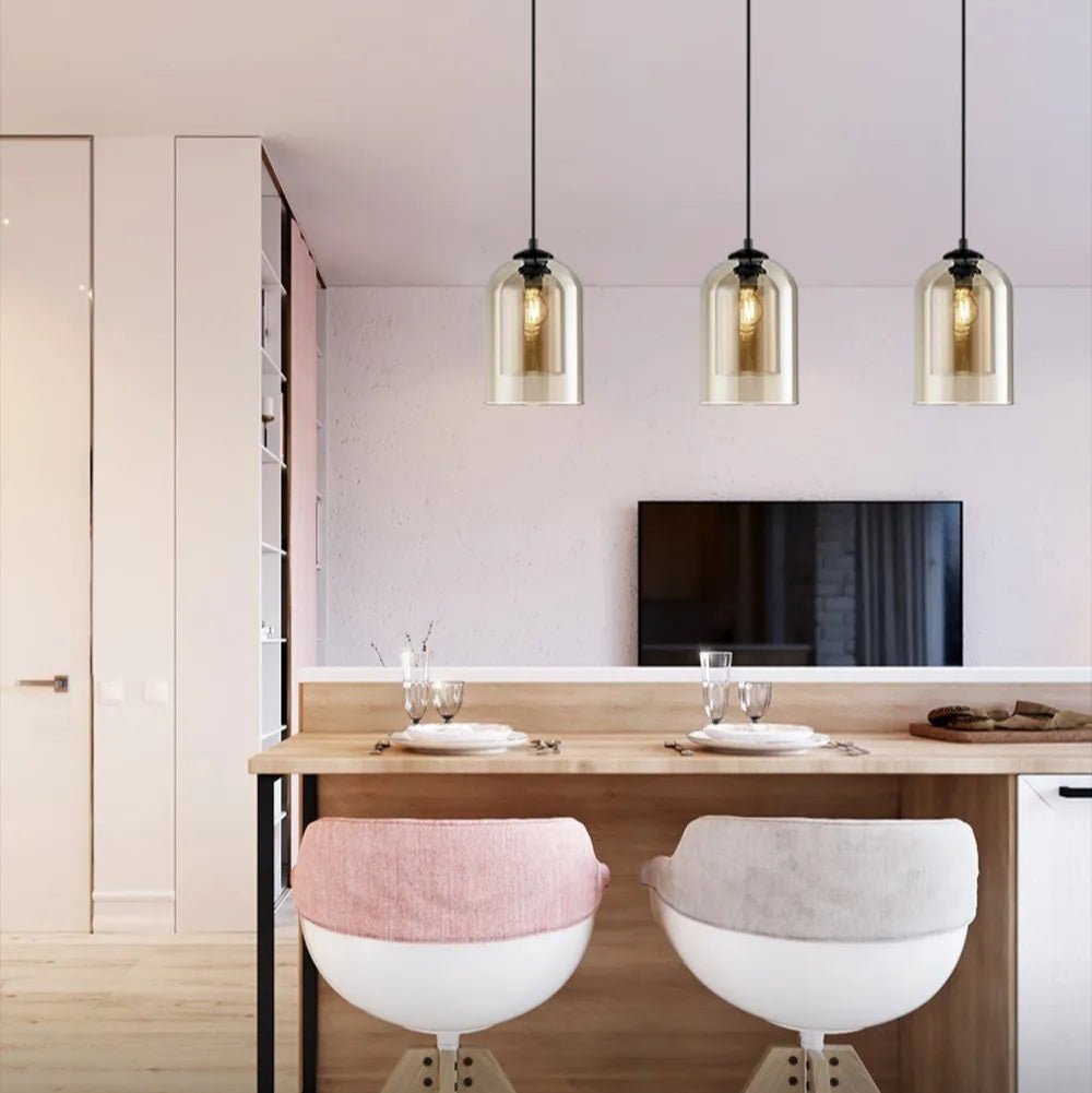 Modern Hanging Loft Glass Luster LED Pendant Light - Hans Lumiere