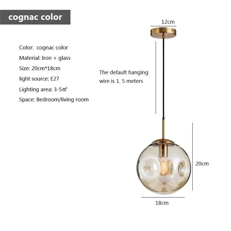 Modern Hanging Loft Glass Luster LED Pendant Light - Hans Lumiere