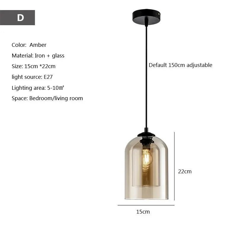 Modern Hanging Loft Glass Luster LED Pendant Light - Hans Lumiere