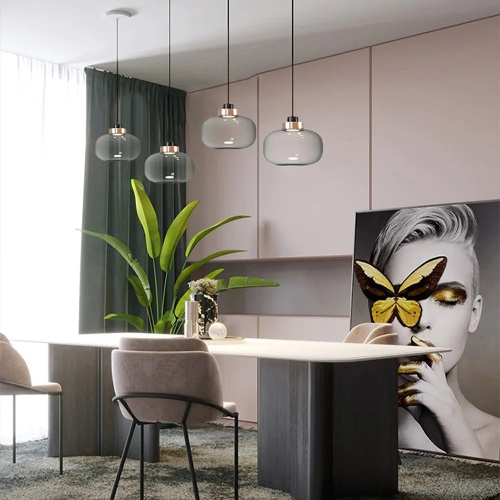 Modern Hanging Loft Glass Luster LED Pendant Light - Hans Lumiere