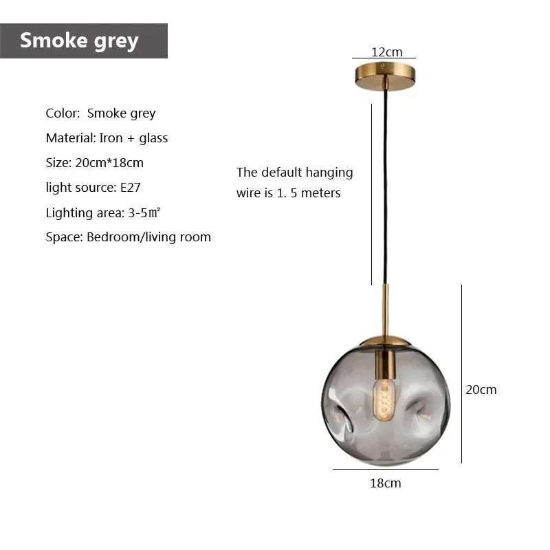 Modern Hanging Loft Glass Luster LED Pendant Light - Hans Lumiere