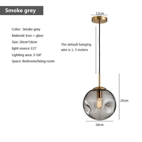 Modern Hanging Loft Glass Luster LED Pendant Light - Hans Lumiere