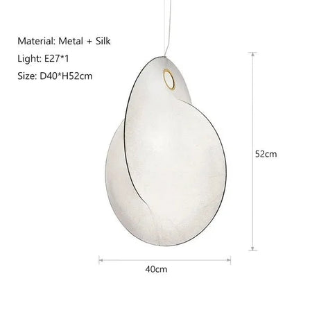 Modern Japanese Style Wabi Sabi Silk LED Pendant Lamp - Hans Lumiere