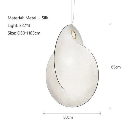 Modern Japanese Style Wabi Sabi Silk LED Pendant Lamp - Hans Lumiere