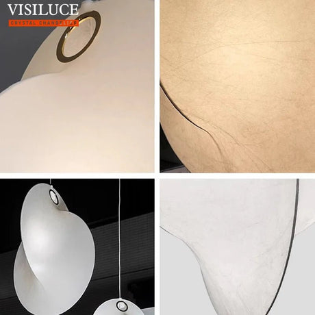 Modern Japanese Style Wabi Sabi Silk LED Pendant Lamp - Hans Lumiere