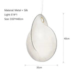 Modern Japanese Style Wabi Sabi Silk LED Pendant Lamp - Hans Lumiere
