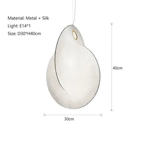 Modern Japanese Style Wabi Sabi Silk LED Pendant Lamp - Hans Lumiere
