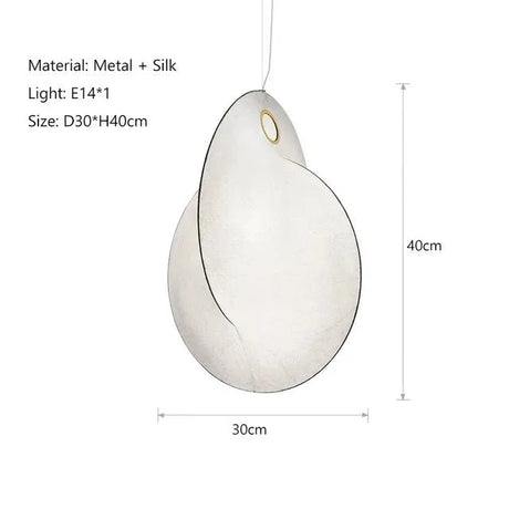 Modern Japanese Style Wabi Sabi Silk LED Pendant Lamp - Hans Lumiere