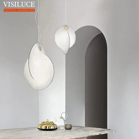 Modern Japanese Style Wabi Sabi Silk LED Pendant Lamp - Hans Lumiere