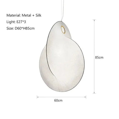 Modern Japanese Style Wabi Sabi Silk LED Pendant Lamp - Hans Lumiere