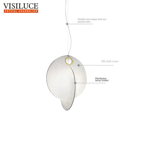 Modern Japanese Style Wabi Sabi Silk LED Pendant Lamp - Hans Lumiere