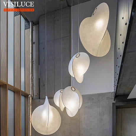 Modern Japanese Style Wabi Sabi Silk LED Pendant Lamp - Hans Lumiere