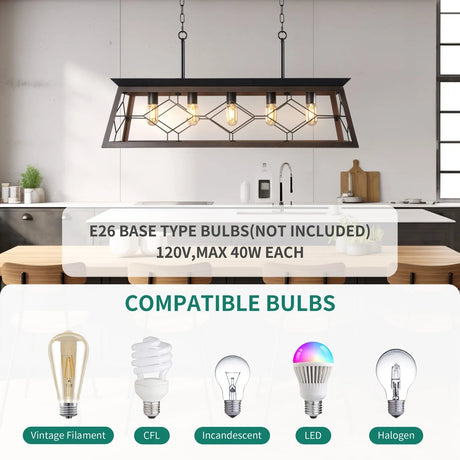 Modern Kitchen Island Chandelier Pendant Light - Hans Lumiere