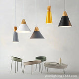 Modern Lamparas Colorful Wood Pendant Lights - Hans Lumiere