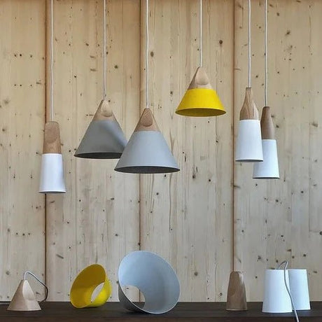 Modern Lamparas Colorful Wood Pendant Lights - Hans Lumiere