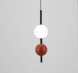 Modern LED Acrylic Pendant Light Red Black Milk Ball Chandelier - Hans Lumiere