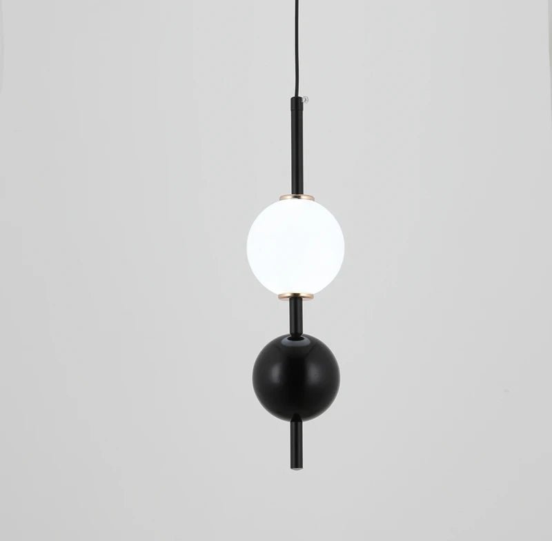 Modern LED Acrylic Pendant Light Red Black Milk Ball Chandelier - Hans Lumiere