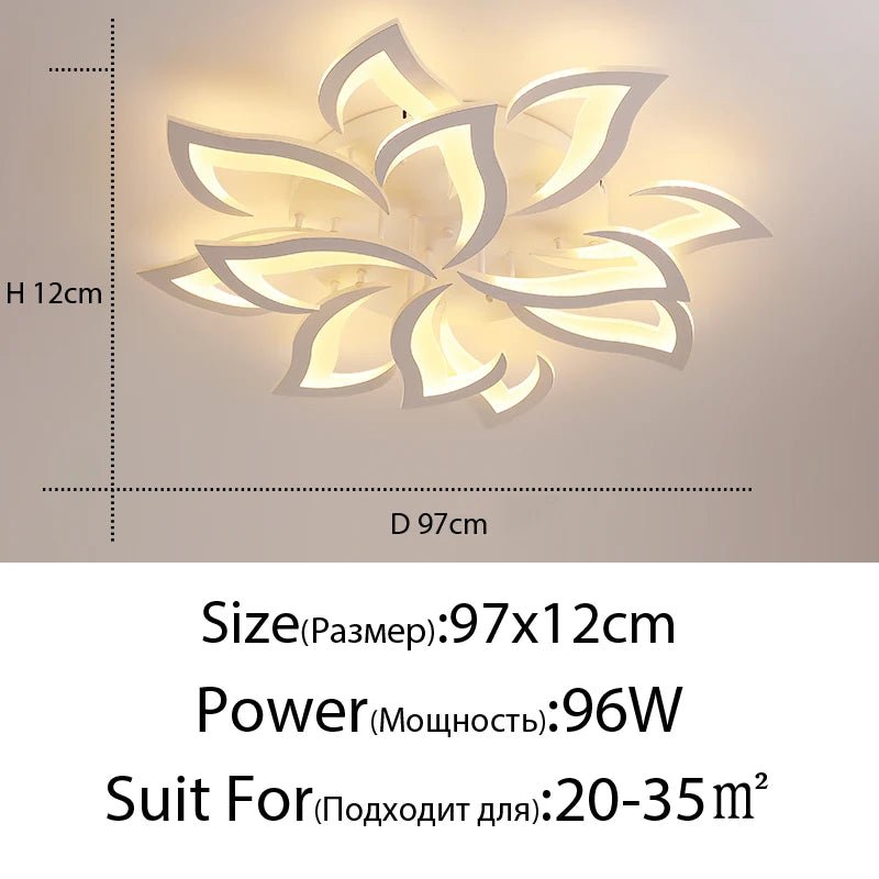 Modern LED Ceiling Chandelier Light With Remote Control - Hans Lumiere