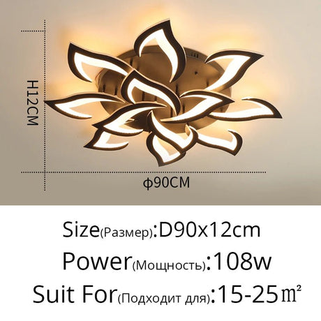 Modern LED Ceiling Chandelier Light With Remote Control - Hans Lumiere