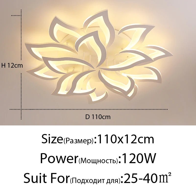 Modern LED Ceiling Chandelier Light With Remote Control - Hans Lumiere