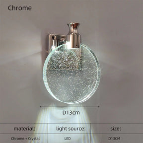 Modern LED Crystal Wall Sconce, Luxury Bedside Light - Hans Lumiere