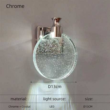 Modern LED Crystal Wall Sconce, Luxury Bedside Light - Hans Lumiere