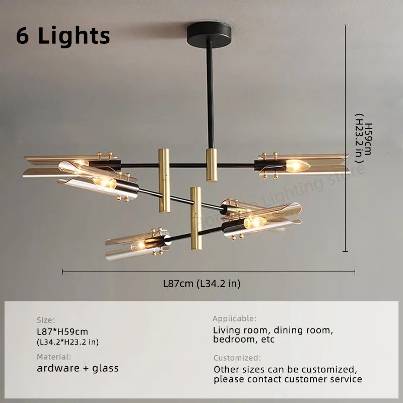 Modern LED Glass Chandelier for Living Room, Dining and Kitchen Island - Hans Lumiere