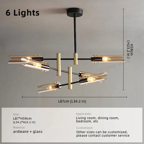 Modern LED Glass Chandelier for Living Room, Dining and Kitchen Island - Hans Lumiere