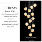 Modern LED Glass Chandelier Luxury Pendant Light 12 - 30 Heads - Hans Lumiere