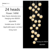 Modern LED Glass Chandelier Luxury Pendant Light 3 - 10 Heads - Hans Lumiere