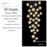 Modern LED Glass Chandelier Luxury Pendant Light 3 - 10 Heads - Hans Lumiere