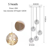 Modern LED Glass Chandelier Luxury Pendant Light 3 - 10 Heads - Hans Lumiere